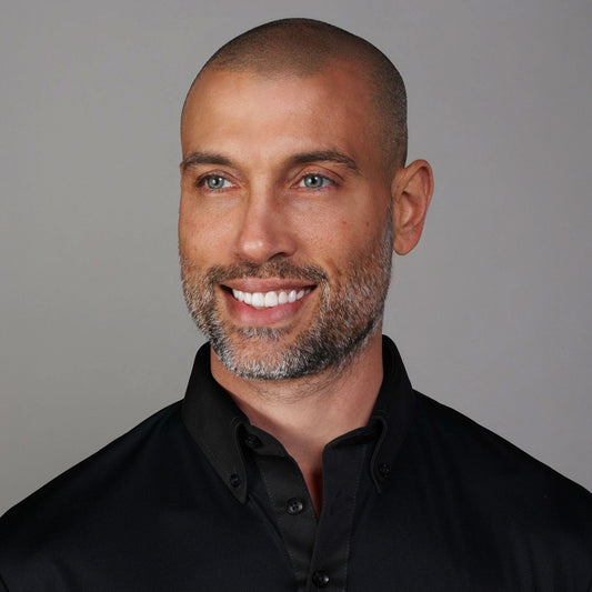 Nightfall Oxford Button Down Collar Polo Black with Dark Charcoal Accent