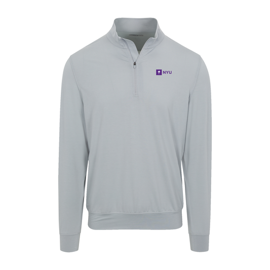 New York University Velocity Performance Quarter Zip Light Grey